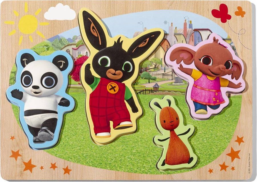 Bambolino Bing houten puzzel met grote figuren educatief speelgoed leren puzzelen Toys