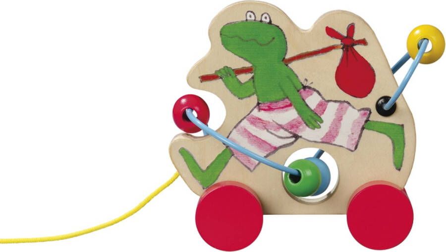 Bambolino Toys Kikker houten Trekfiguur educatief speelgoed goed voor de motoriek