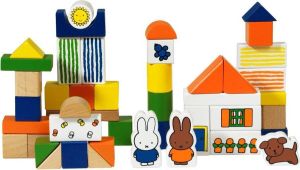 Bambolino Toys Nijntje speelgoed Blokkenton met 50 houten blokjes