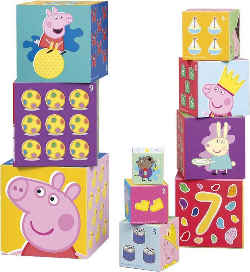 Bambolino Toys Peppa Pig Stapelkubus stapelvormen stapeltoren baby en peuterspeelgoed