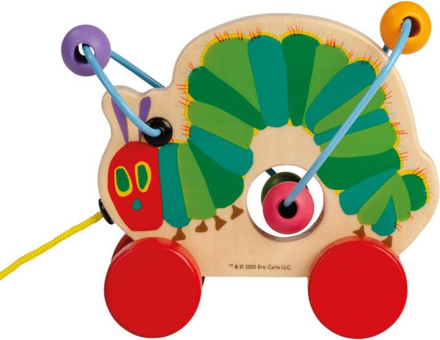 Bambolino Toys Rupsje Nooit Genoeg houten trekfiguur educatief speelgoed loopfiguur