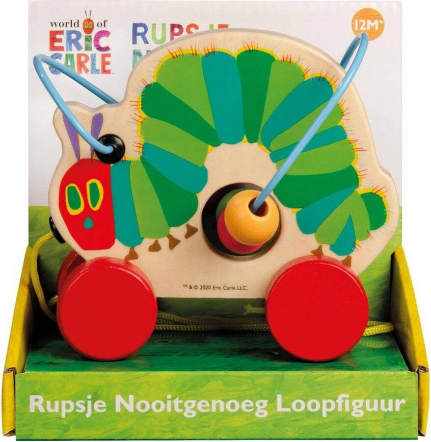 Bambolino Toys Rupsje Nooit Genoeg houten trekfiguur educatief speelgoed loopfiguur