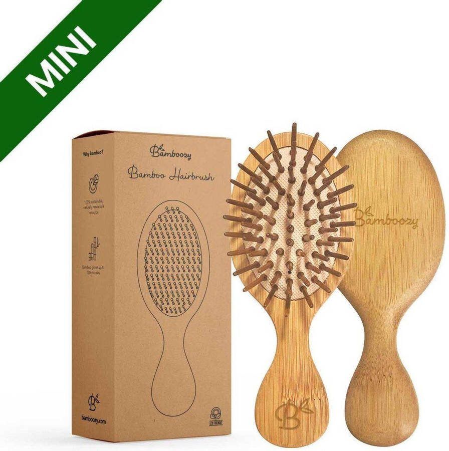 Bamboozy Bamboe Reis Haarborstel Mini Klein plasticvrij duurzaam biologisch zero waste milieuvriendelijk