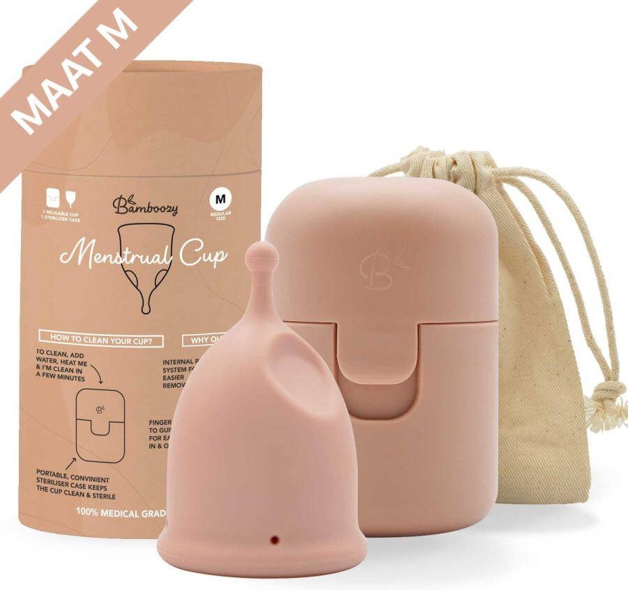 Bamboozy Luxe Menstruatiecup V2 Maat M Herbruikbare Menstruatie Cup met Sterilisator 2de Generatie Period Menstruatiecup Duurzaam Menstrueren Zero Waste