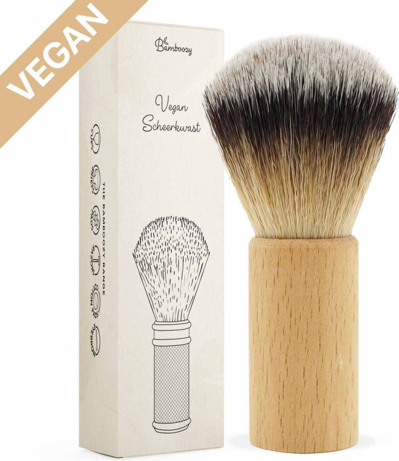 Bamboozy Vegan Scheerkwast Hout Superzacht Duurzaam 100% Synthetisch