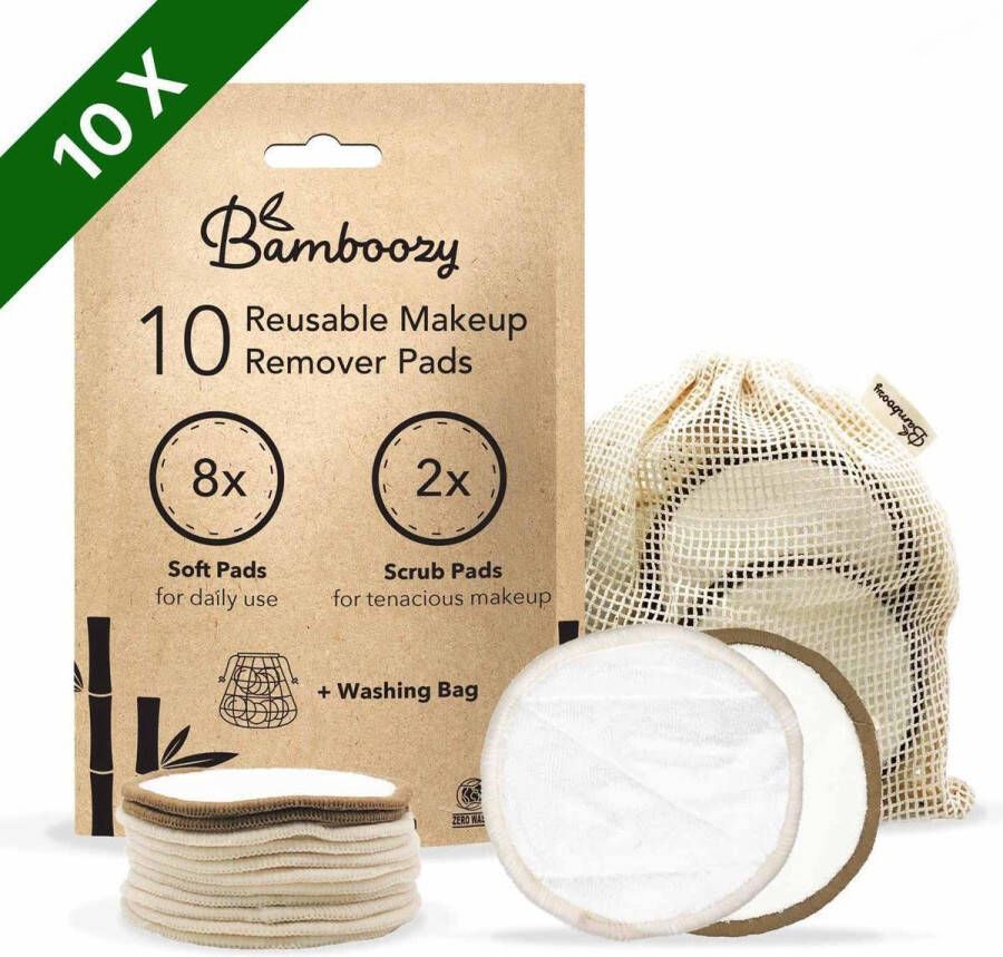 Bamboozy Wasbare Wattenschijfjes 10 Bamboe Wattenschijfjes Herbruikbare Wattenschijfjes Make up Pads Zoogcompressen Zero Waste