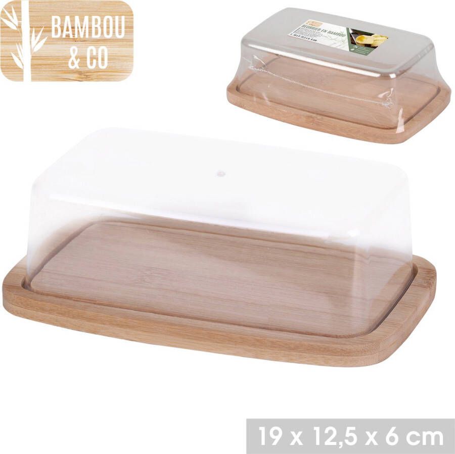 Bambou & Co botervloot bambou botervloot met deksel duurzaam 19cm x 12 5cm x H6cm