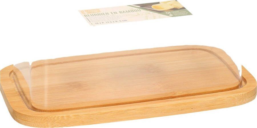 Bambou & Co botervloot bambou botervloot met deksel duurzaam 19cm x 12 5cm x H6cm