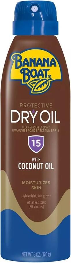 BANANA BOAT Dry Oil Clear Sunscreen Spray Tanning Oil Bruiningsolie Zelfbruiner SPF 15