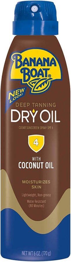 BANANA BOAT Dry Oil Clear Sunscreen Spray Tanning Oil Bruiningsolie Zelfbruiner SPF 4