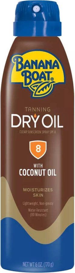 BANANA BOAT Dry Oil Clear Sunscreen Spray Tanning Oil Bruiningsolie Zelfbruiner SPF 8