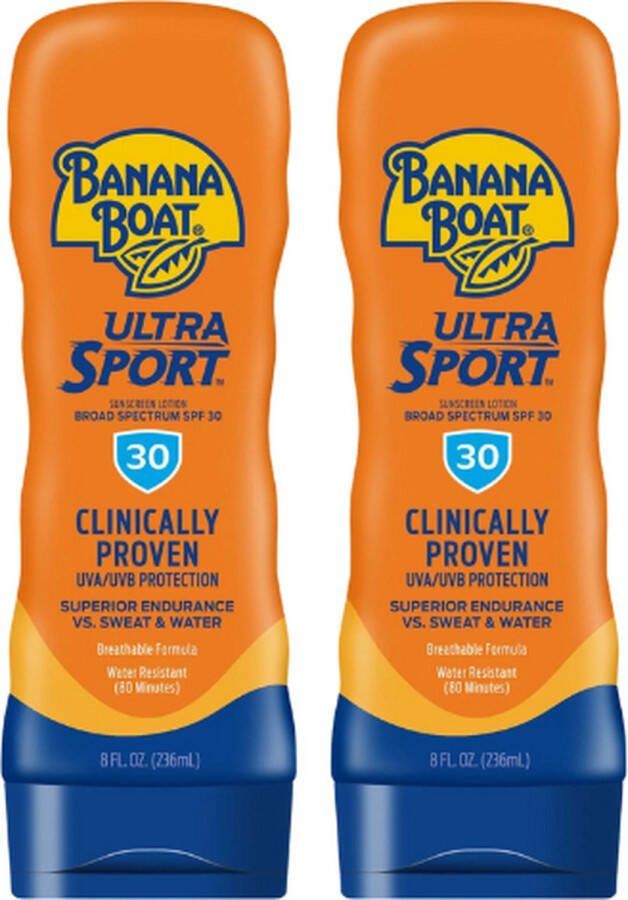 BANANA BOAT Sport Ultra SPF 30 Sunscreen Lotion Zonnebrand Duo Pack 2x 236ml