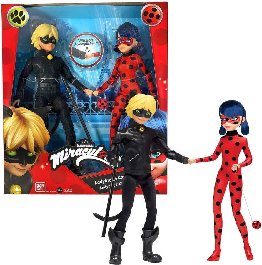 Bandai Namco Bandai Figuren Miraculous Ladybug & Cat noir Jonge superhelden bekend van Netflix Lieveheersbeestje en Zwarte kat