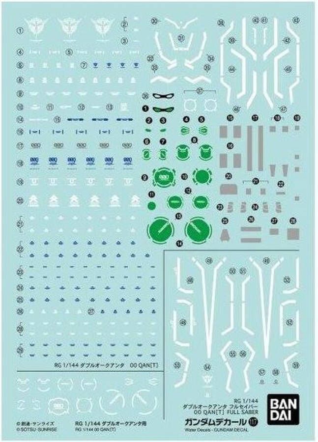 Bandai Namco GUNDAM RG 1 144 Decal 117 00 QanT Model Kit