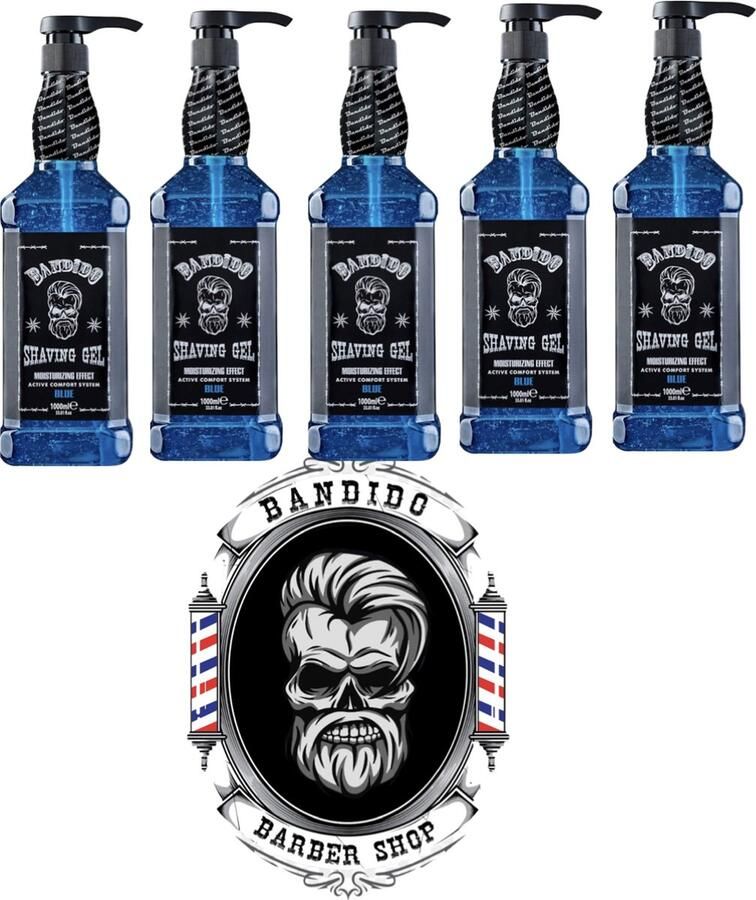 Bandido Shaving Gel for Men Blue 1000 ml Scheergel 5 X STUKS