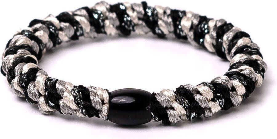 Bandit z Haarelastiekje en armbandje 2-in-1 black grey ivory glitter | DEZELFDE DAG VERZONDEN (vóór 15.00u besteld)