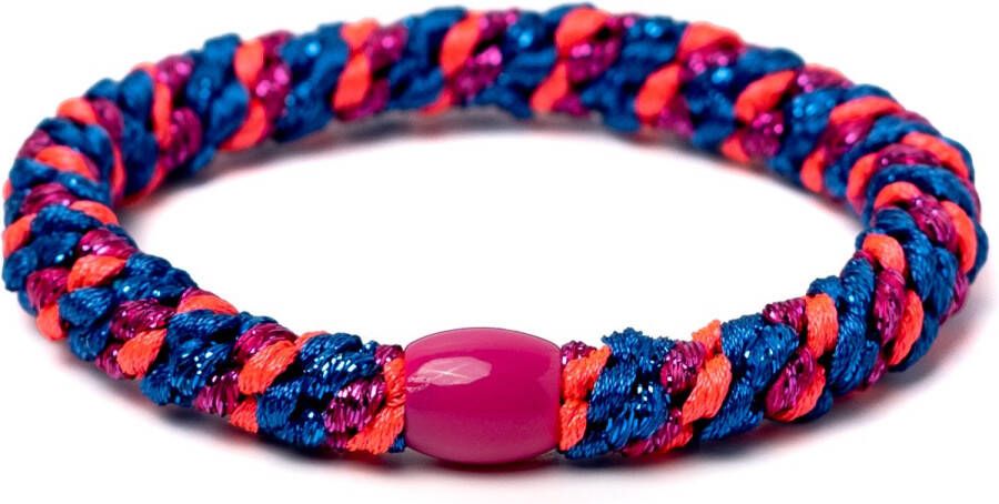 Bandit z Haarelastiekje en armbandje 2-in-1 blue flashy pink DEZELFDE DAG VERZONDEN (vóór 15.00u besteld)