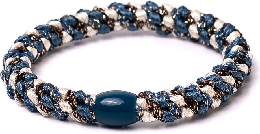 Bandit z Haarelastiekje en armbandje 2-in-1 blue ivory glitter mix | DEZELFDE DAG VERZONDEN (vóór 15.00u besteld)