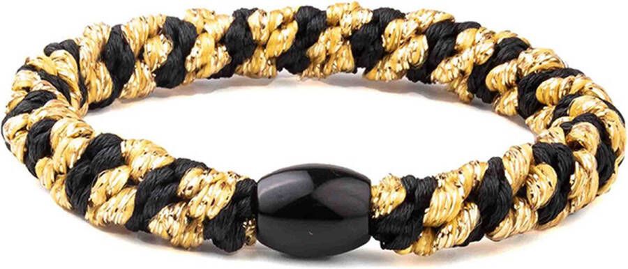 Bandit z Haarelastiekje en armbandje 2-in-1 extreem black gold twist DEZELFDE DAG VERZONDEN (vóór 15.00u besteld)