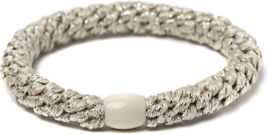 Bandit z Haarelastiekje en armbandje 2-in-1 ivory glitter DEZELFDE DAG VERZONDEN (vóór 15.00u besteld)