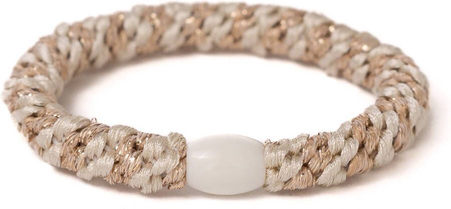 Bandit z Haarelastiekje en armbandje 2-in-1 ivory gold twist| DEZELFDE DAG VERZONDEN (vóór 15.00u besteld)