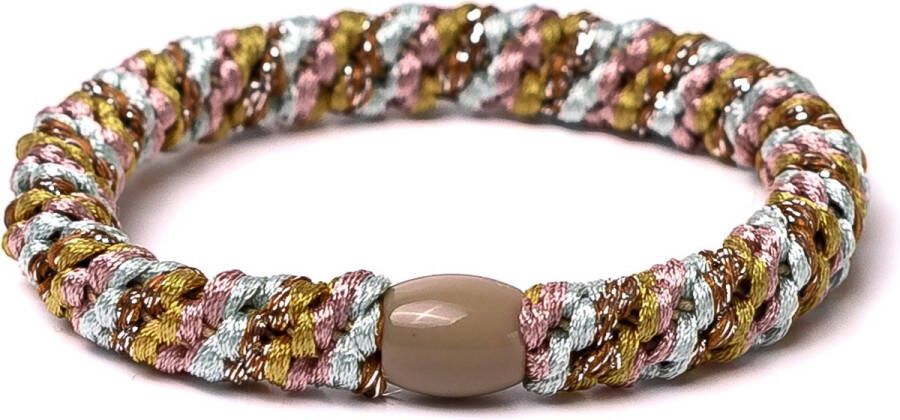 Bandit z Haarelastiekje en armbandje 2-in-1 pastel mustard glitter mix DEZELFDE DAG VERZONDEN (vóór 15.00u besteld)