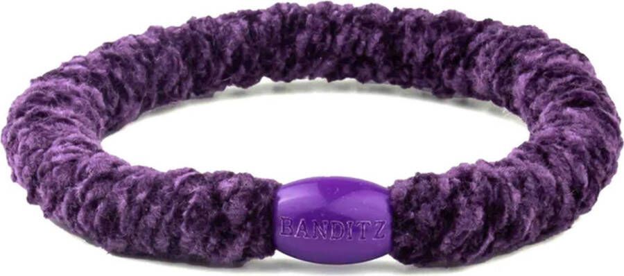 Bandit z Haarelastiekje en armbandje 2-in-1 purple velvet DEZELFDE DAG VERZONDEN (vóór 15.00u besteld)