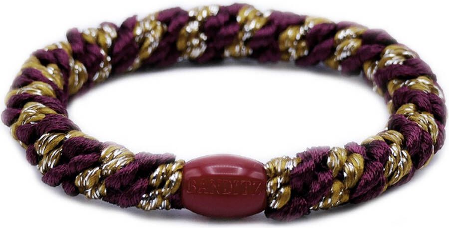 Bandit z Haarelastiekje en armbandje 2-in-1 red violet old gold twist| DEZELFDE DAG VERZONDEN (vóór 15.00u besteld)