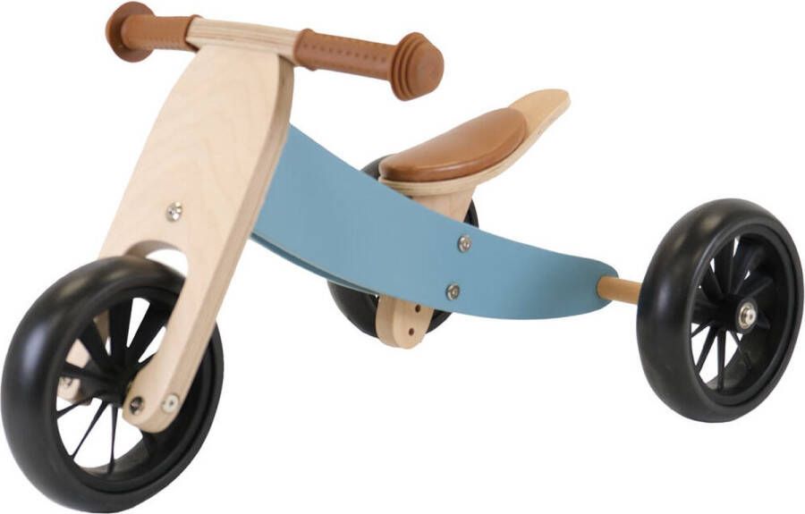 Bandits & Angels loopfiets Smart bike 4in1 petrol blauw 1 jaar jongens en meisjes hout blauw