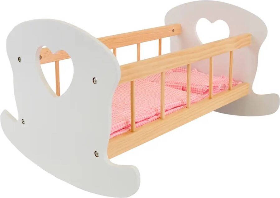 Bandits & Angels Houten poppenbedje Sweet Dreams hart wit hout