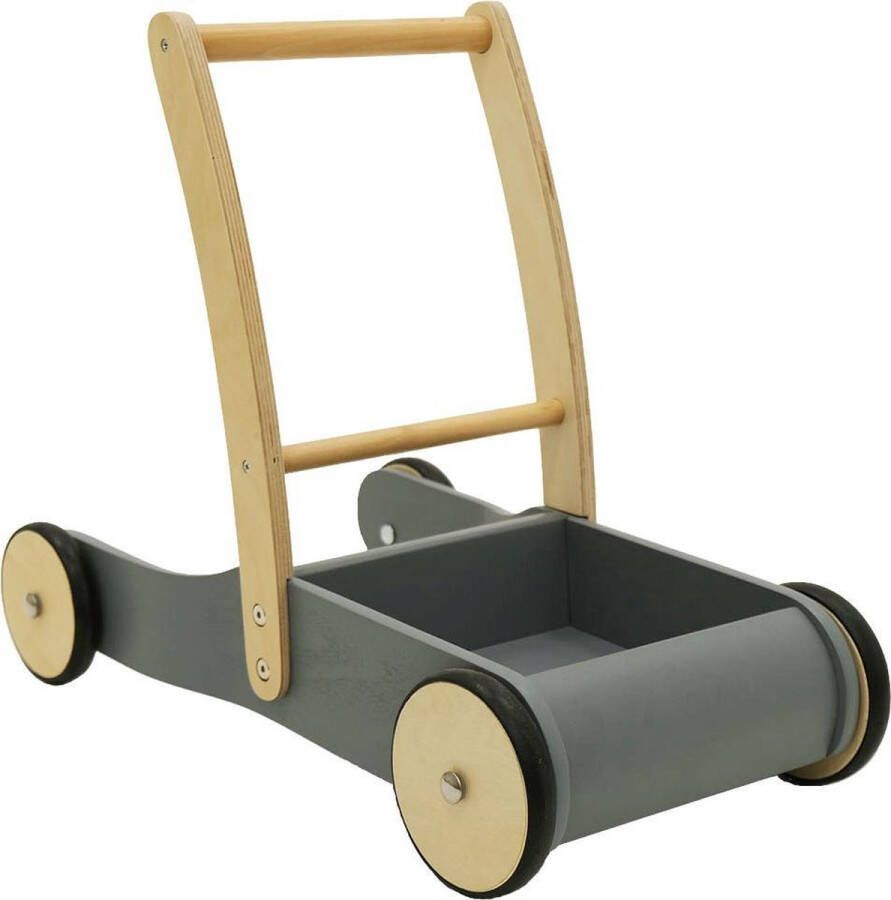 Bandits & Angels loopwagen Little Walker grijs hout 1 jaar jongens en meisjes