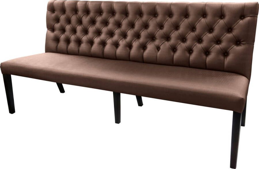 Bankstyle.nl Gecaptionneerde design eetkamerbank 160 cm breed in verschillende kleuren. Silver