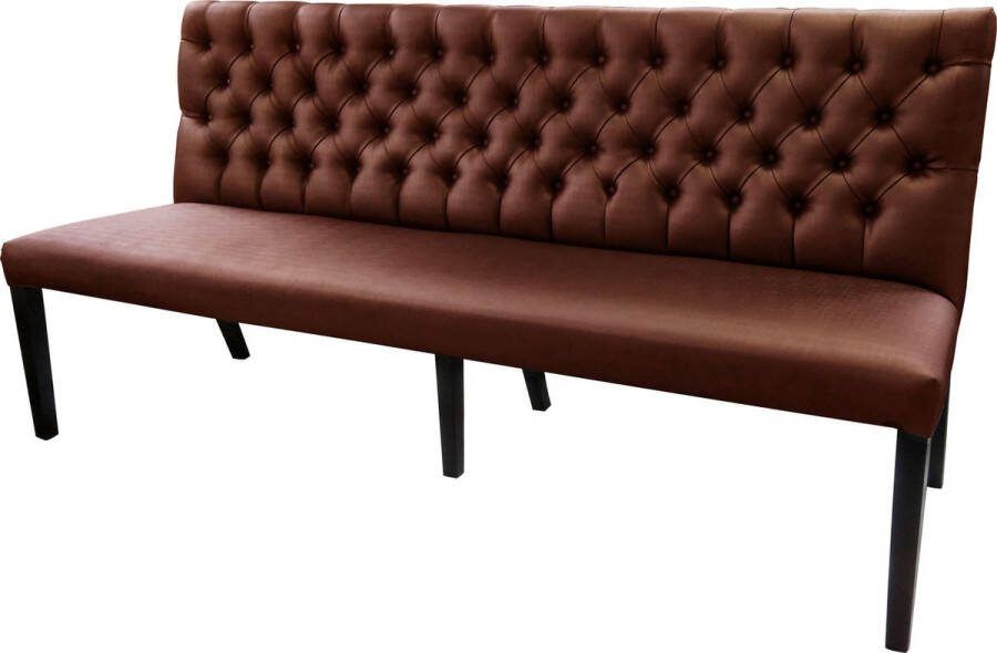 Bankstyle.nl Gecaptionneerde design eetkamerbank 200 cm breed in verschillende kleuren. Brown