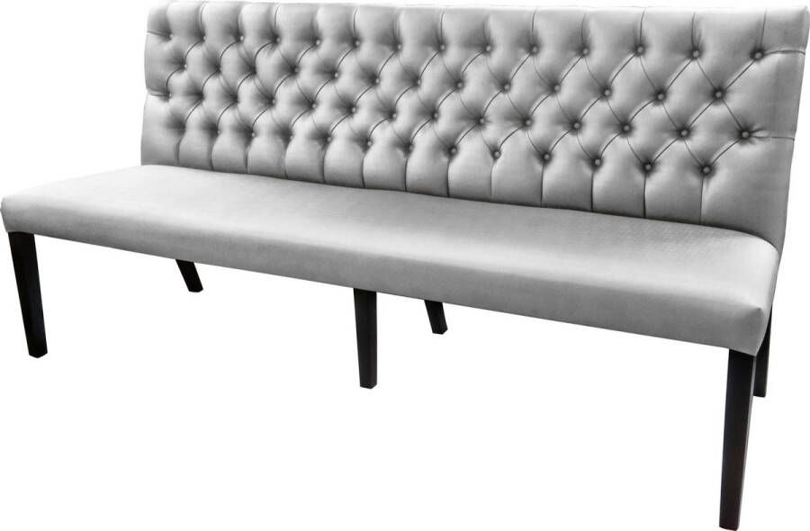 Bankstyle.nl Gecaptionneerde design eetkamerbank 200 cm breed in verschillende kleuren. White
