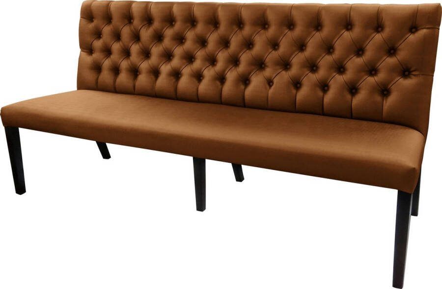 Bankstyle.nl Gecaptionneerde design eetkamerbank 240 cm breed in verschillende kleuren. Bronze