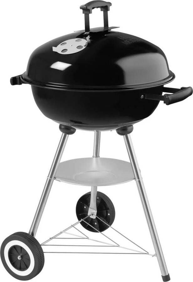 Bantach Houtskoolbarbecue Kogelbarbecue Ronde Barbecue Op Wielen BBQ 45 x 83 centimeter Metaal Zwart