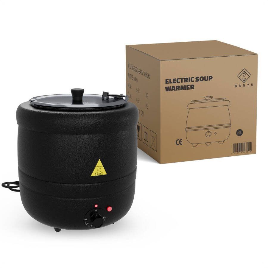 Banyu Soepketel 10 Liter Ai Bain Marie Buffetwarmer 10 liter- temperatuur regelaar Zwart