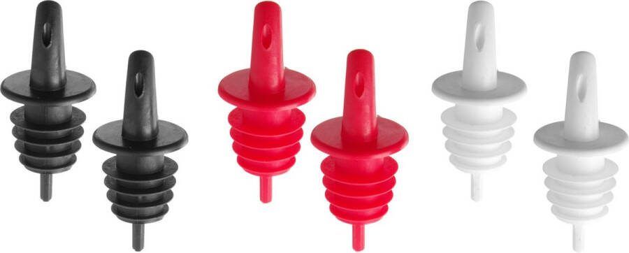 BarUp Schenktuit voor Drank Zwart Wit Rood Professionele Maatschenker voor Flessen ( Set van 6 )