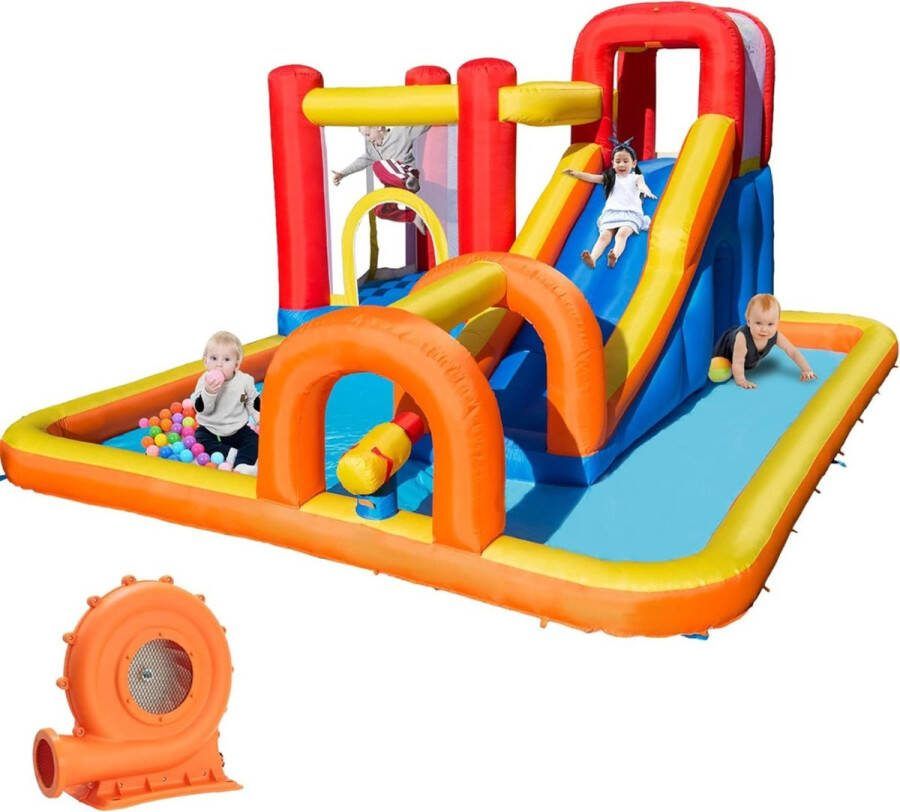 Bararlir Springkussen Springkussens Springkussen Met Glijbaan Waterglijbaan waterpret speelgoed buiten Waterpret Voor Kinderen Waterglijbaan Opblaasbaar