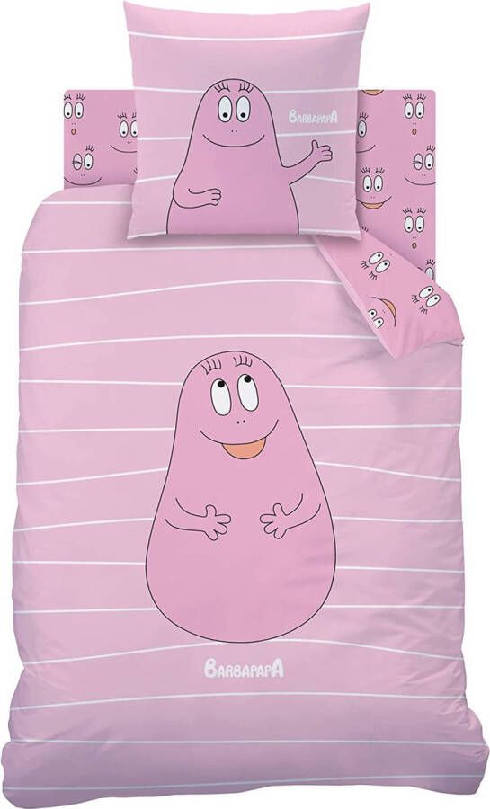 Barbapapa Dekbedovertrek Pink Eenpersoons 140 x 200 + 63 x 63 cm Katoen