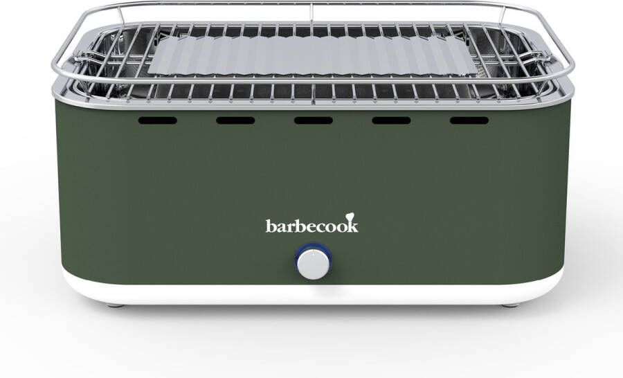 Barbecook Carlo Tafel BBQ Houtskool Barbecue Compact Incl. Draagtas 38 5 x 28 5 cm Groen