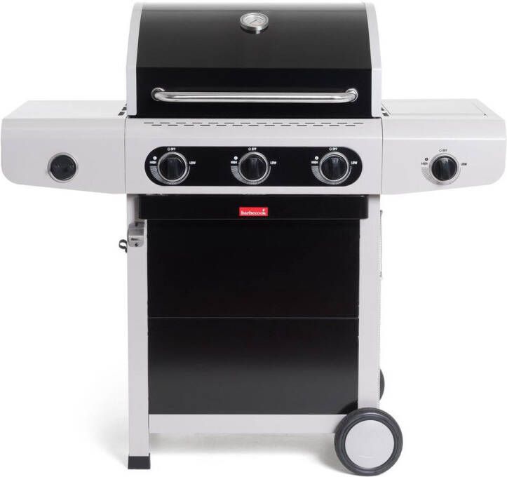 Barbecook Siesta 310 Black Edition Gas BBQ barbecue 3 Branders Met zijbrander 1 vaste zijtafel
