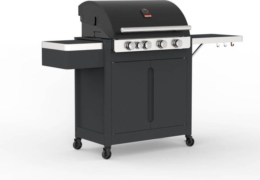 Barbecook Stella 4311 Gas BBQ barbecue 4 branders Met infrarood zijbrander Met zijtafel Incl. plancha plaat