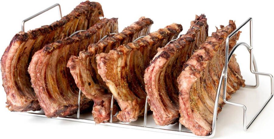 Barbecook Vlees & Ribrek Spareribs Houder RVS Inox Vlees & Ribrek Spareribs Houder RVS Inox