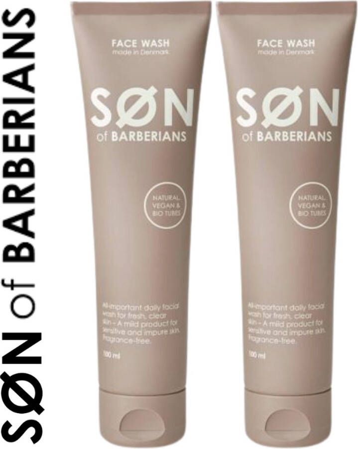 Barberians Copenhagen SØN of Barberians Natuurlijk & Vegan Face Wash Voordeelbundel 2 x 100 ml