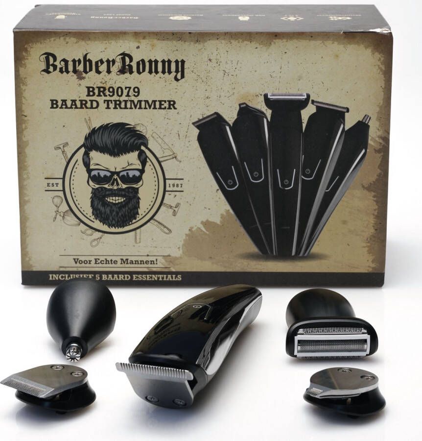 BarberRonny 5 in 1 Baardtrimmer voor Mannen Trimmer Bodygroomer Multigroomer