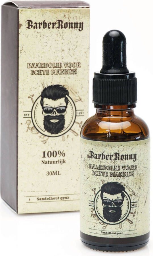 BarberRonny Baardolie voor Echte Mannen Sandelhout Geur 30 ML