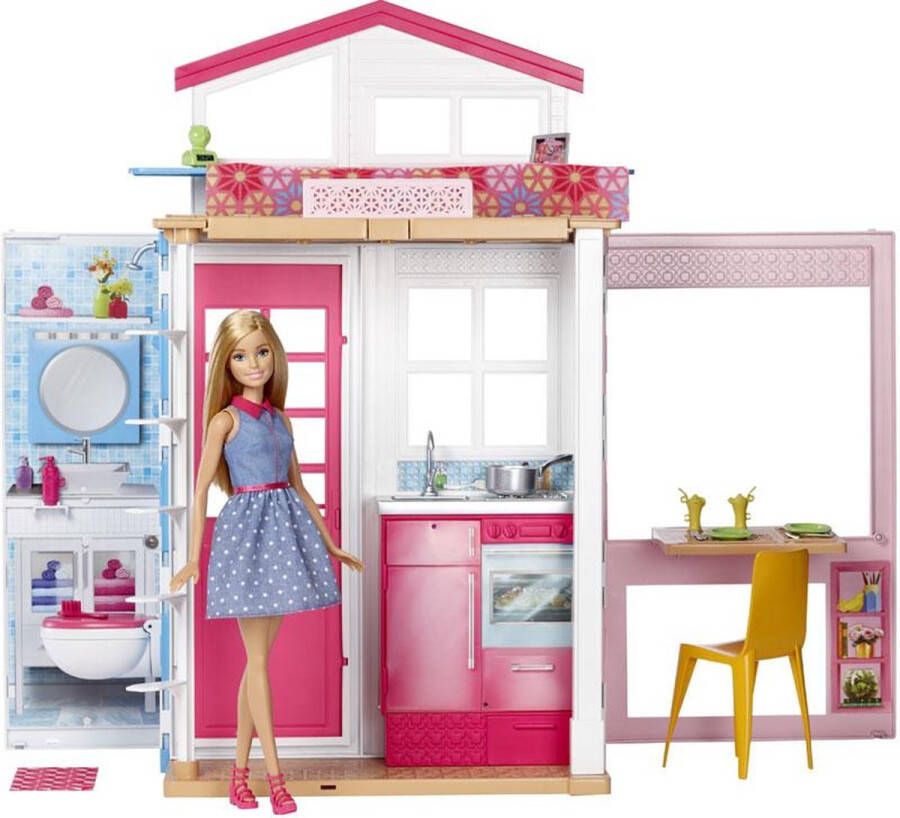 Barbie 2-story house and doll