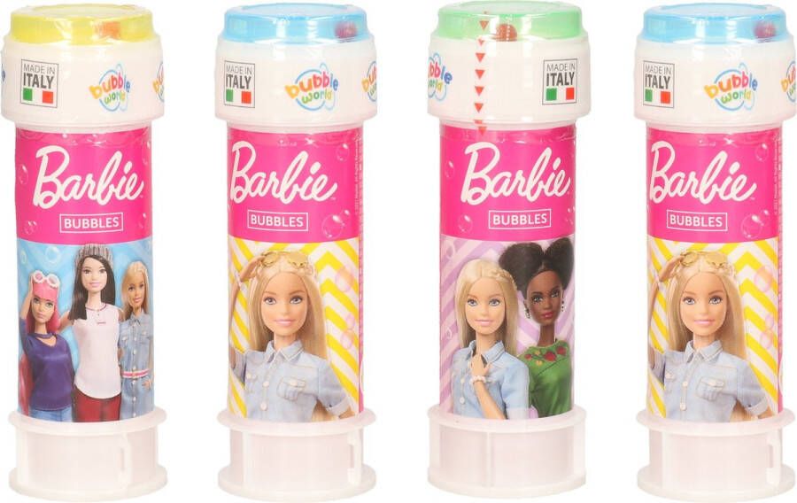 Barbie 24x bellenblaas flesjes met spelletje 60 ml voor kinderen Uitdeelspeelgoed Grabbelton speelgoed