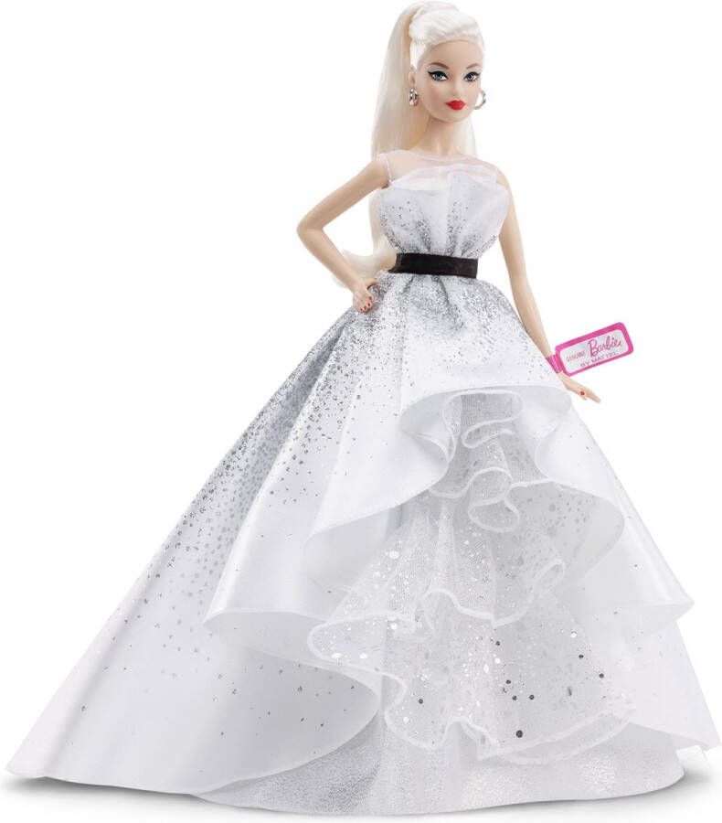 Overmania BARBIE SIGNATURE 60-jarig jubileum Barbie blond en diamanten jurk Pop Fashion Model